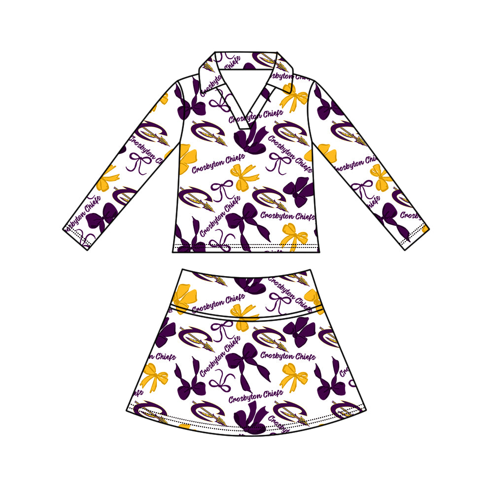 ( Moq 5 Each Style ) Sibling Baby Girls Kids Bows Team Shirt Sets Clothes