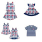 ( Moq 5 each style ) Baby Boy Girl Toddler Team Bows Sibling Shirt Dress Set 6.20