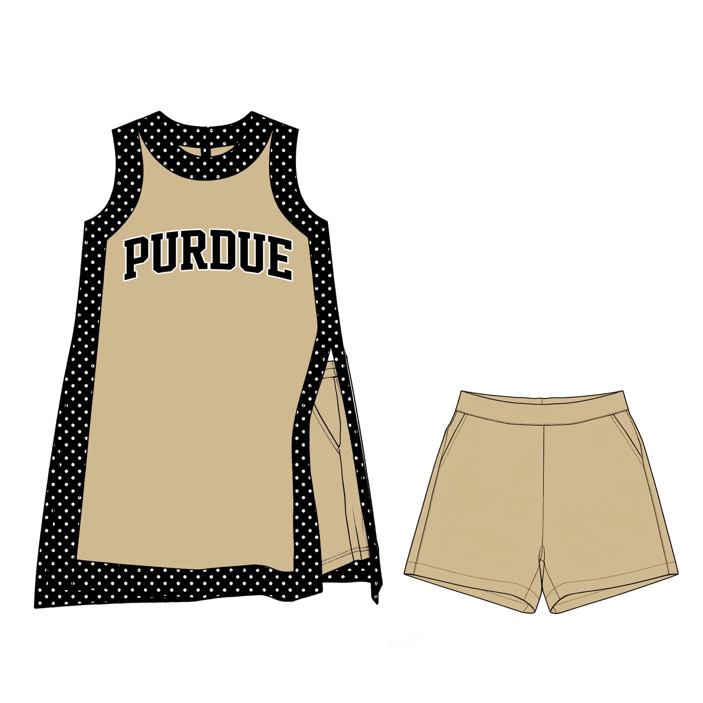 ( Moq 5 ) Baby Girls Kids Sleeveless Team Tops Shorts Team Set Clothes