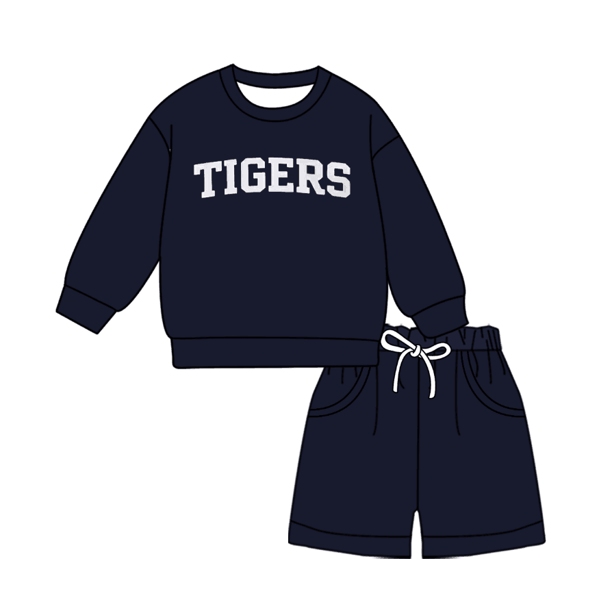 ( MOQ 5 ) Custom Design Baby Girls Long Sleeves Tops Shorts Sets (No.1-6)