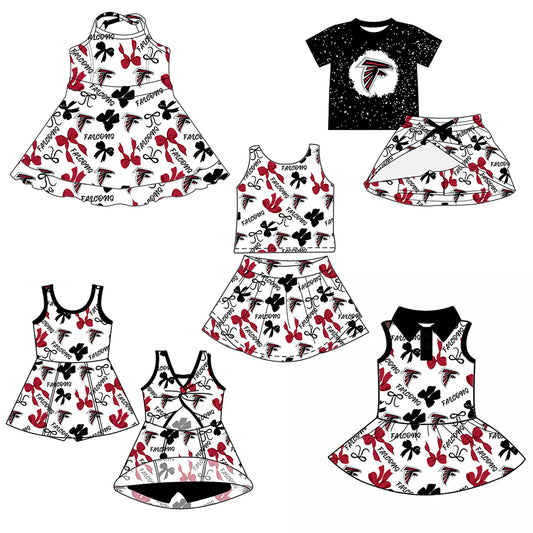 ( Moq 5 each style ) Baby Girl Toddler Team Bird Bows Sibling Skort Dress Set 6.5