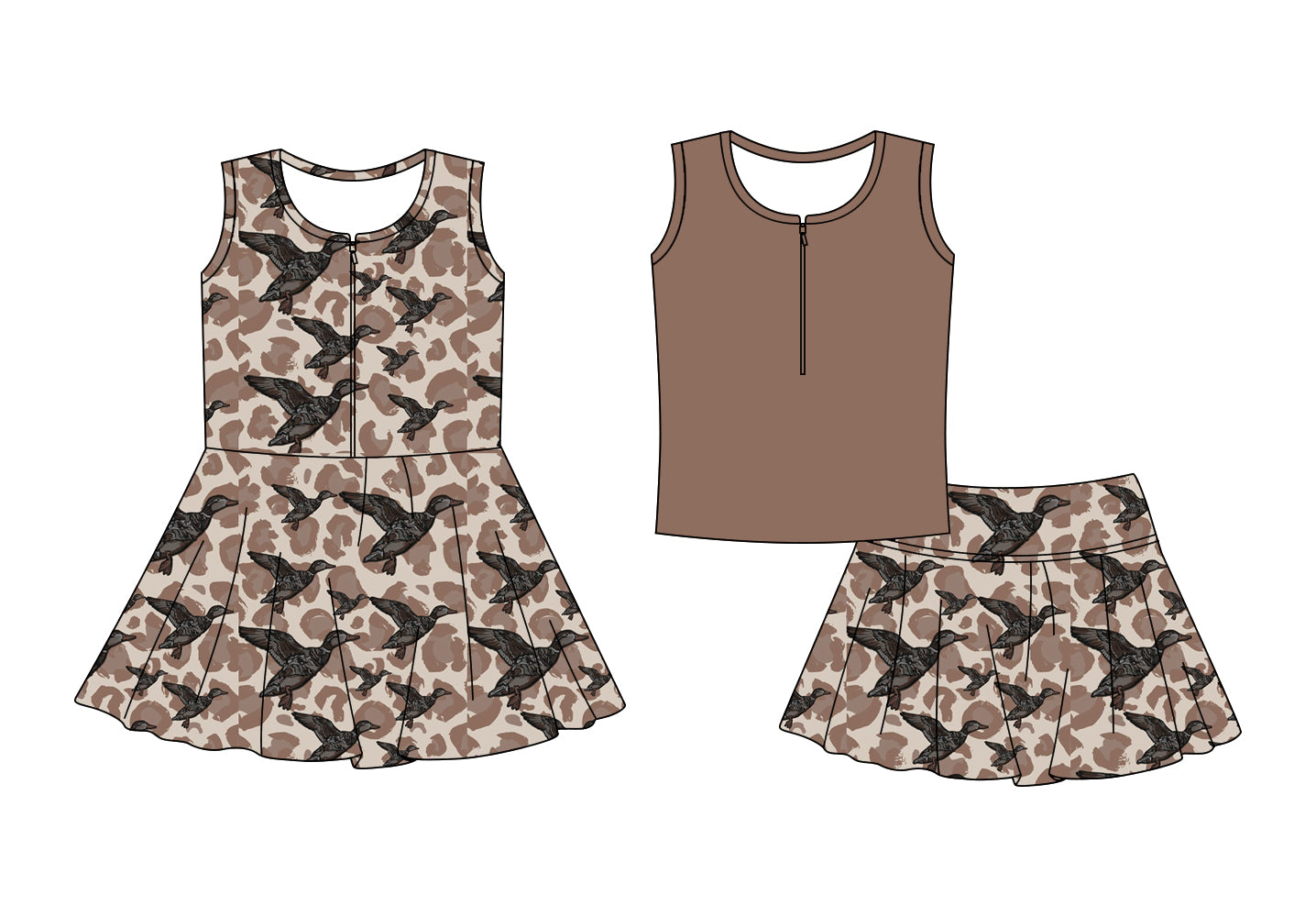 ( Moq 5 Each Style ) Baby Girls Kids Summer Sleeveless Ducks Sibling Dress Set