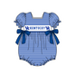 ( Moq 5 ) Baby Girls Kids Short Sleeves Blue Stripes Bows Team Romper 1.29