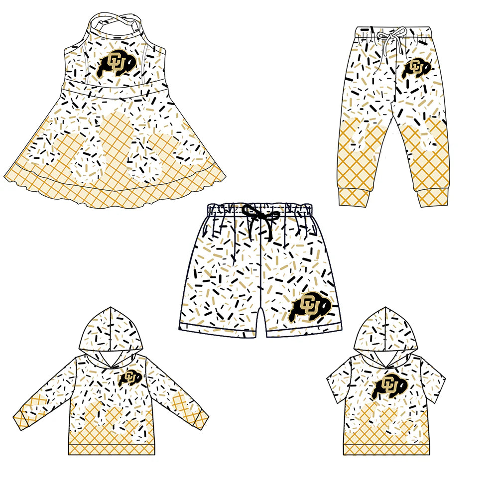 ( Moq 5 each style ) Baby Boy Girl Cow Team CU Sibling Dress Shirt Shorts Pants 6.3