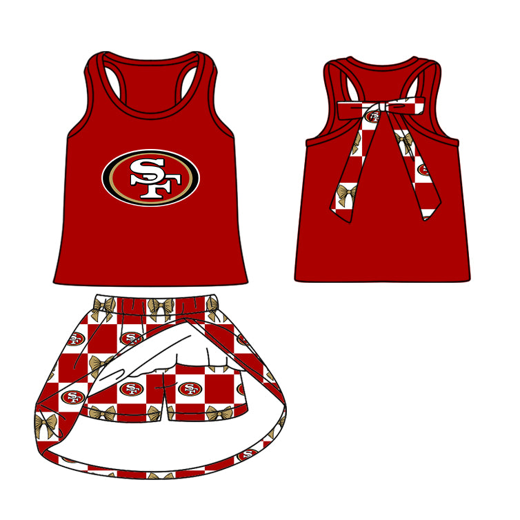 ( Moq 5 Each Style ) Baby Boys Girls Toddler Bows Team Sibling Red Shorts Dress Shirt Set Clothes
