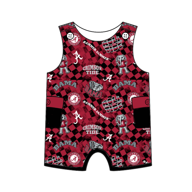 ( Moq 5 each style ) Baby Boy Girl Team A Checked Sibling Dress Romper Set 5.6