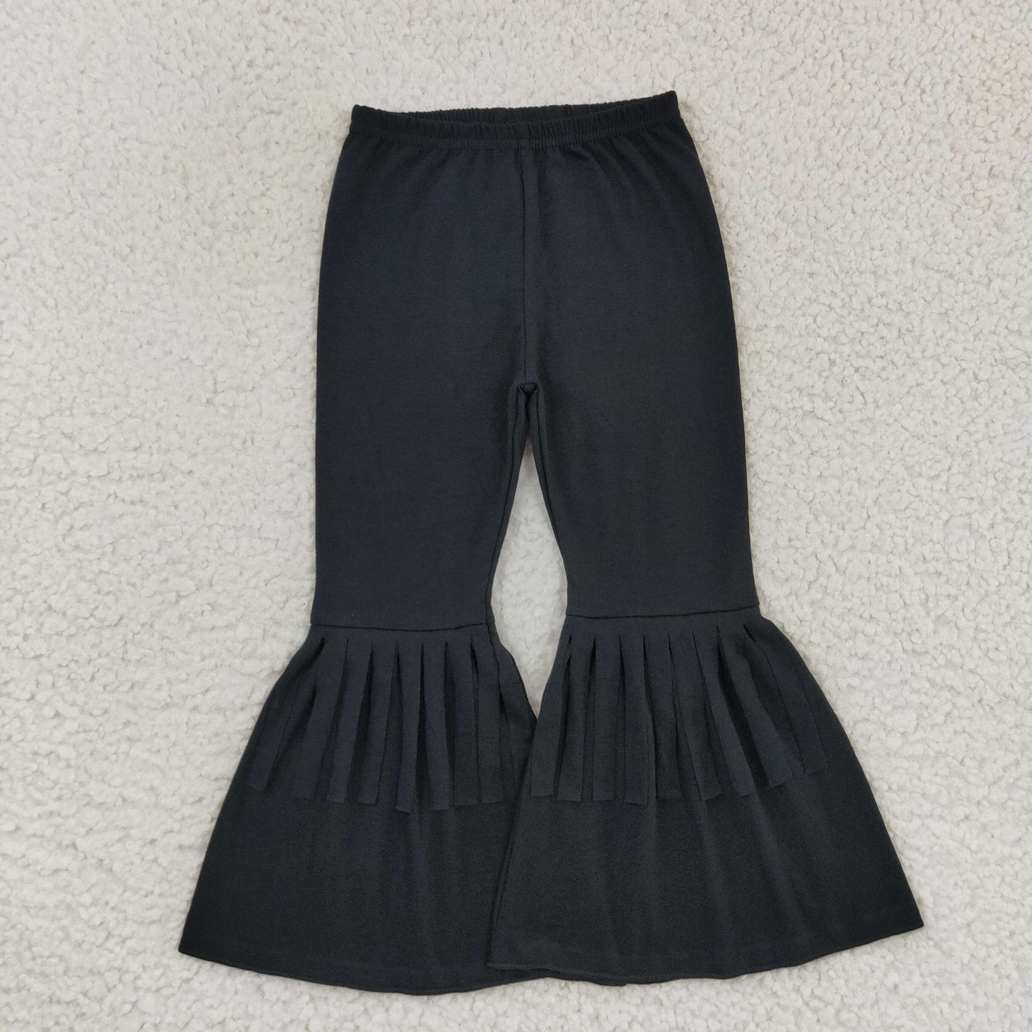 P0282 Baby Girl Tassel Black Bell Pants