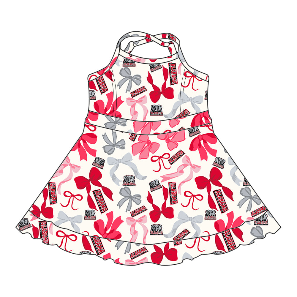 ( Moq 5 each style ) Baby Girl Team Elephant Bows Sibling Dress Set 5.14