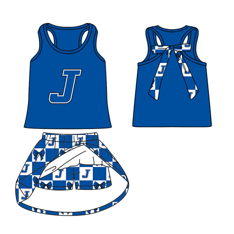 ( Moq 5 Each Style ) Baby Boys Girls Toddler Blue Bows Team Sibling Shorts Dress Shirt Set Summer Clothes