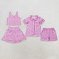 Sibling Baby Girls Toddler Soccer Shirts Shorts Pink Sets Summer Clothes RTS