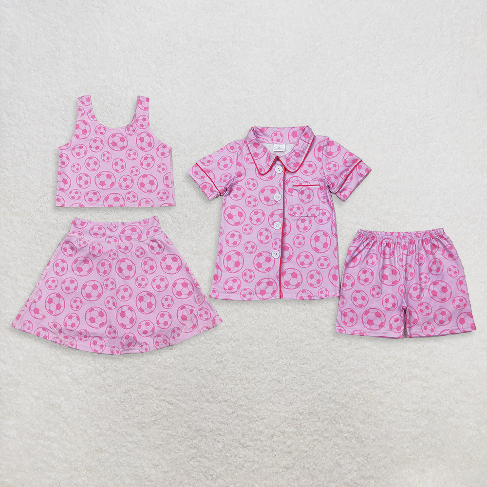 Sibling Baby Girls Toddler Soccer Shirts Shorts Pink Sets Summer Clothes RTS