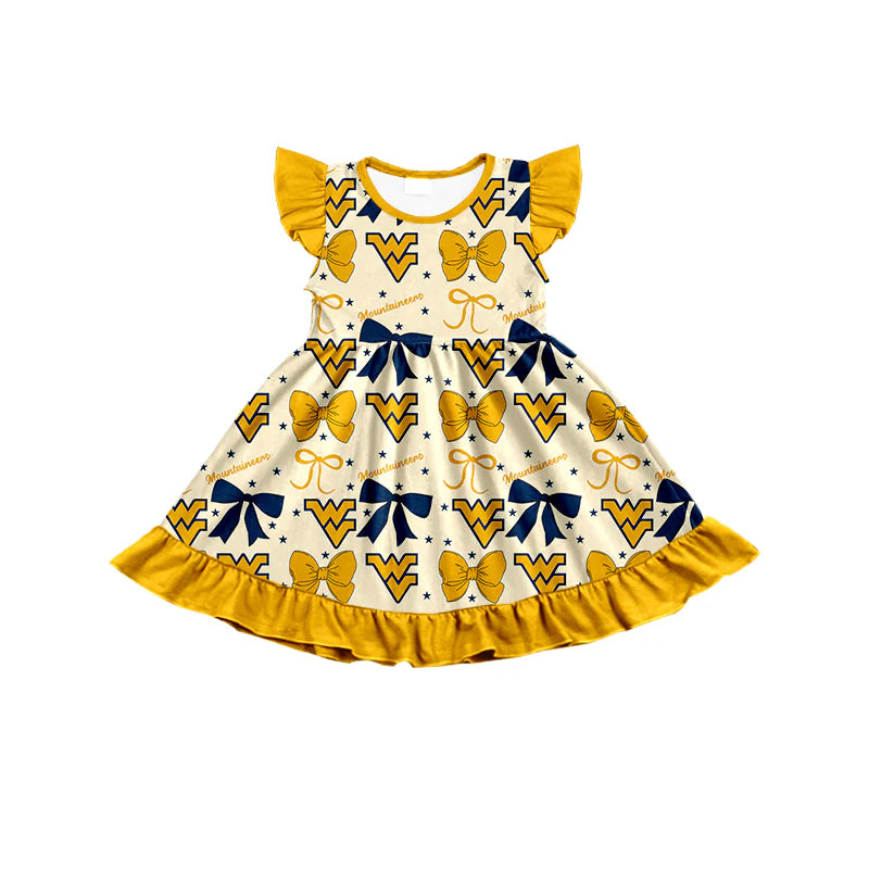 ( Moq 5 each style ) Baby Girl Toddler Wv Team Bows Sibling Dress Set 6.24