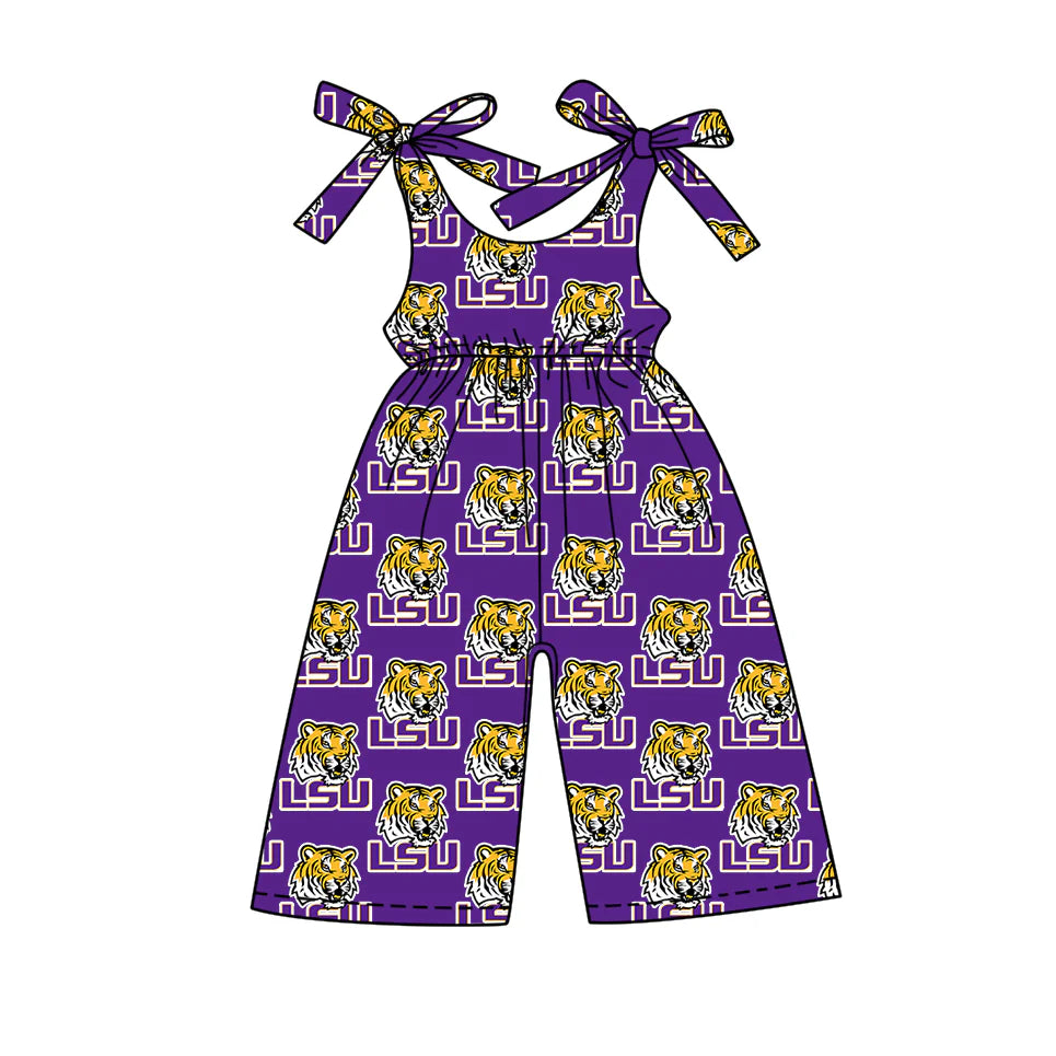 ( Moq 5 each style ) Baby Girl Toddler Tiger Team Sibling Purple Romper Dress Set 7.15