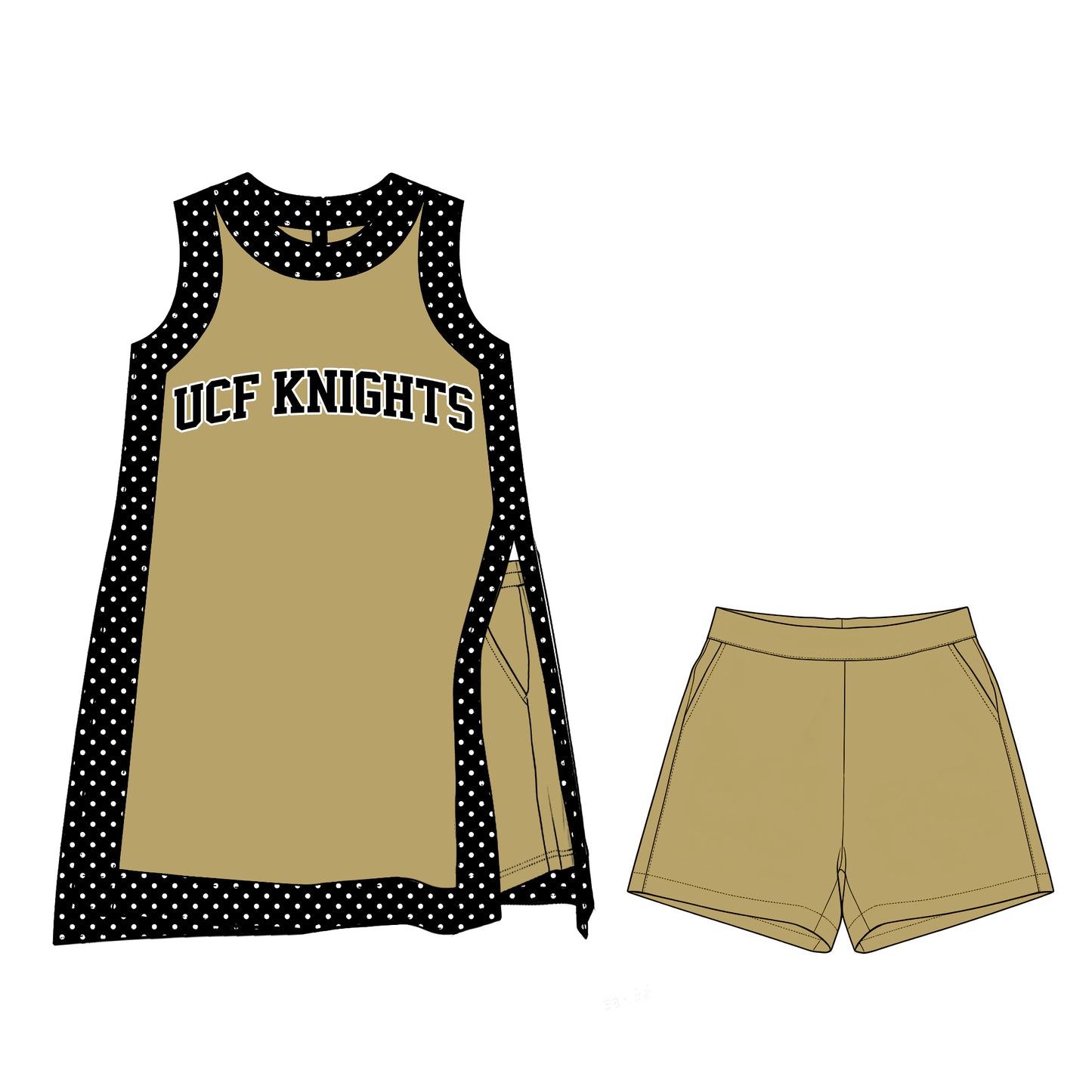 ( Moq 5 ) Baby Girls Kids Sleeveless Team Tops Shorts Team Set Clothes