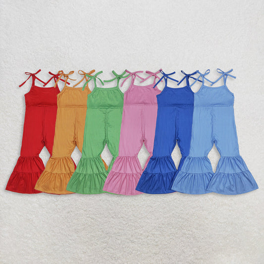 Girls Kids Toddler Straps Ribbed Bell Pants Sibling Jumpsuit Clothes RTS