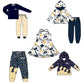 ( Moq 5 each style ) Baby Boy Girl Team Cheer Sibling Shirt Black Bows Dress Set 8.14