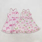 Sibling Baby Girls Kids Sleeveless Bows Team Shorts Knee Length Dresses Pink Clothes RTS
