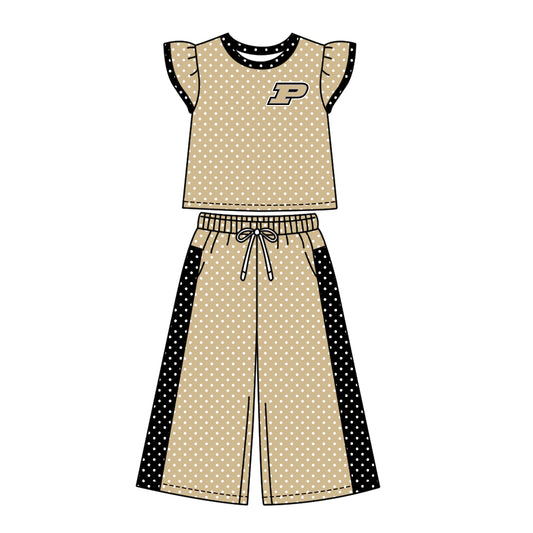 ( Moq 5 ) Baby Girls Kids Short Sleeves Shirt Pants Team Set Clothes