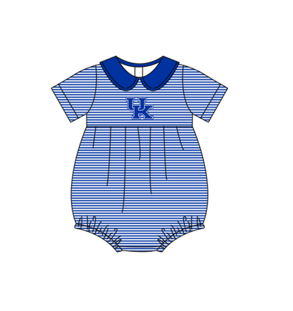 ( Moq 5 Each Style ) Baby Boys Girls Kids Blue Stripes Team Sibling Rompers Sets