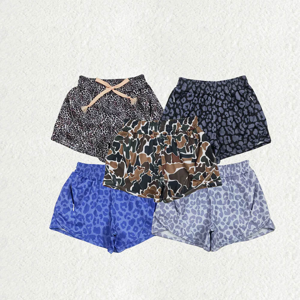 Sibling Baby Girls Leopard Yoga Athletic Shorts Bottoms