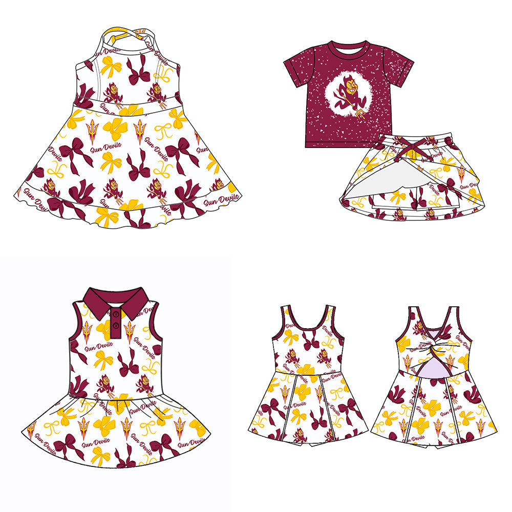 ( Moq 5 each style ) Baby Girl Team Bows Sibling Dress Set 5.24