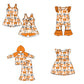 ( Moq 5 each style ) Baby Girl Toddler T Team Orange Bows ‌Soccer‌ Sibling Romper Dress Set 6.14