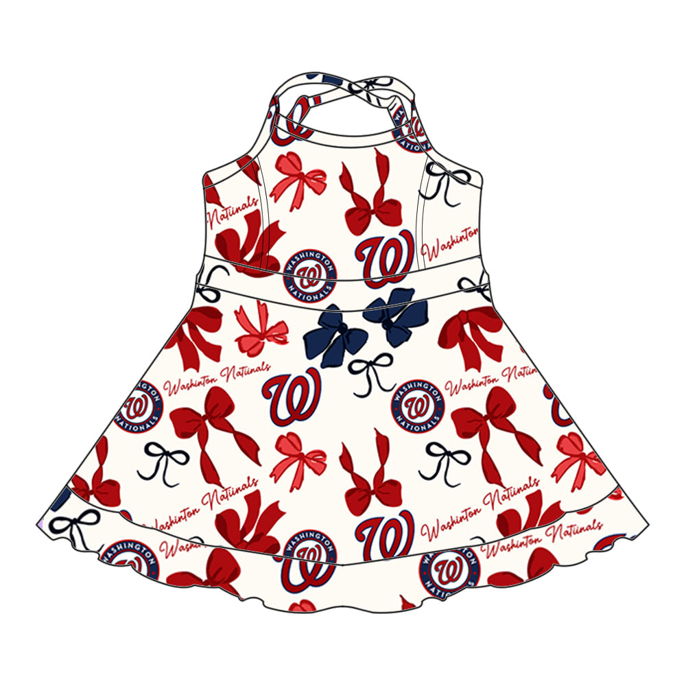 ( Moq 5 each style ) Baby Girl Team W Bows Sibling Dress Set 5.19