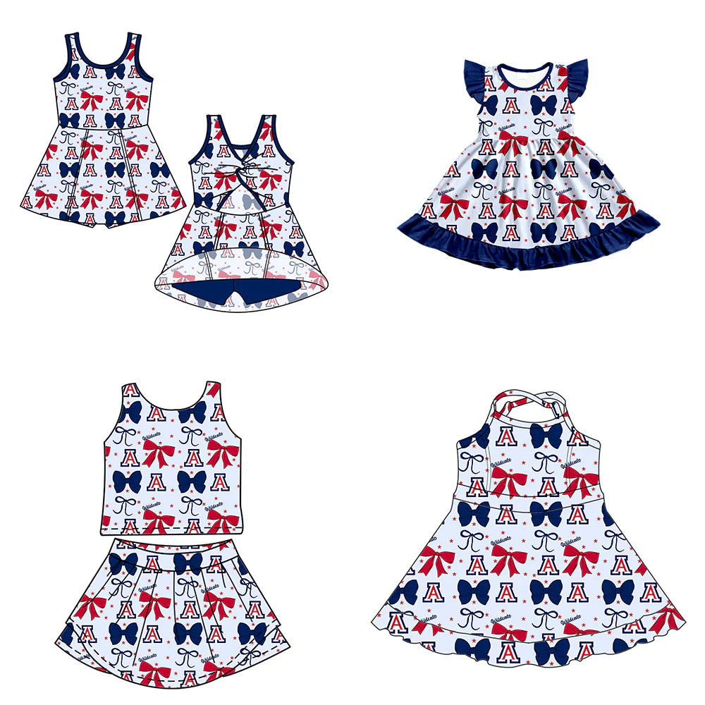 ( Moq 5 each style ) Baby Girl Toddler A Team Bows Sibling Dress Set 6.24