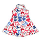 ( Moq 5 each style ) Baby Girl Team Red Blue Bows Sibling Dress Set 5.16