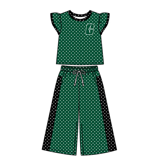 ( Moq 5 ) Baby Girls Kids Short Sleeves Shirt Pants Team Set Clothes