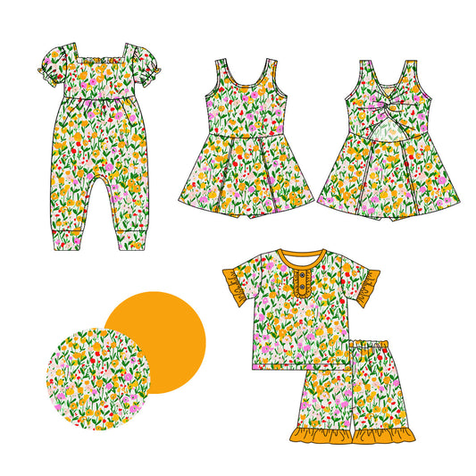 Baby Girl Flower Yellow Sibling Romper Dress Set ( Moq 5 Each Style ) 1.2