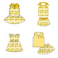 ( Moq 5 each style ) Baby Girl Toddler Team Yellow Bows Sibling Dress Set