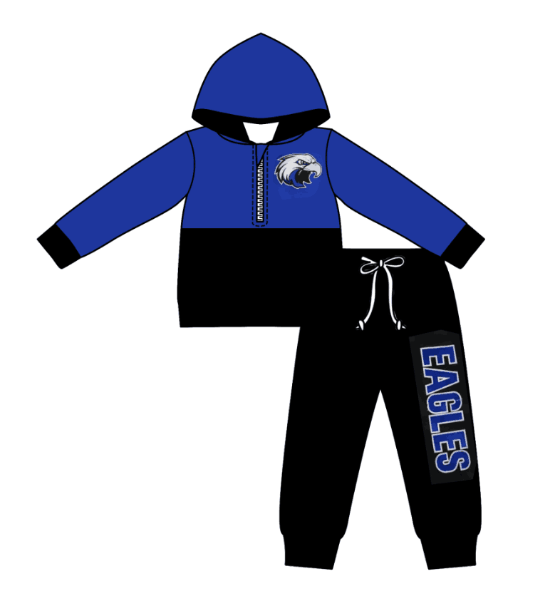 ( MOQ 5 ) Custom Design Baby Kids Toddler Long Sleeves Hoodie Tops Pants Sets