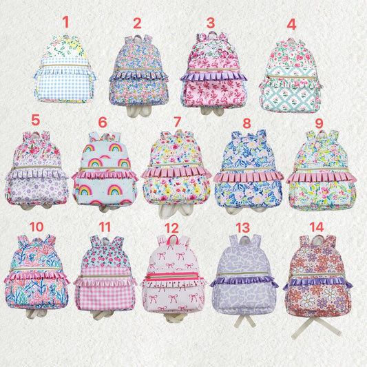 Baby Girl Kids Flower Ruffle Backpack Sibling Bags