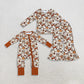 Sibling Baby Girls Kids Pumpkins Bows turkey Zipper Footie Romper Set Thanksgiving Fall Clothes RTS