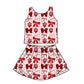 ( Moq 5 each style ) Baby Girl Toddler Team Red Bows Sibling Dress Set 6.26