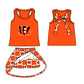 ( Moq 5 Each Style ) Baby Boys Girls Toddler Orange Bows Team Sibling Shorts Dress Shirt Set Clothes