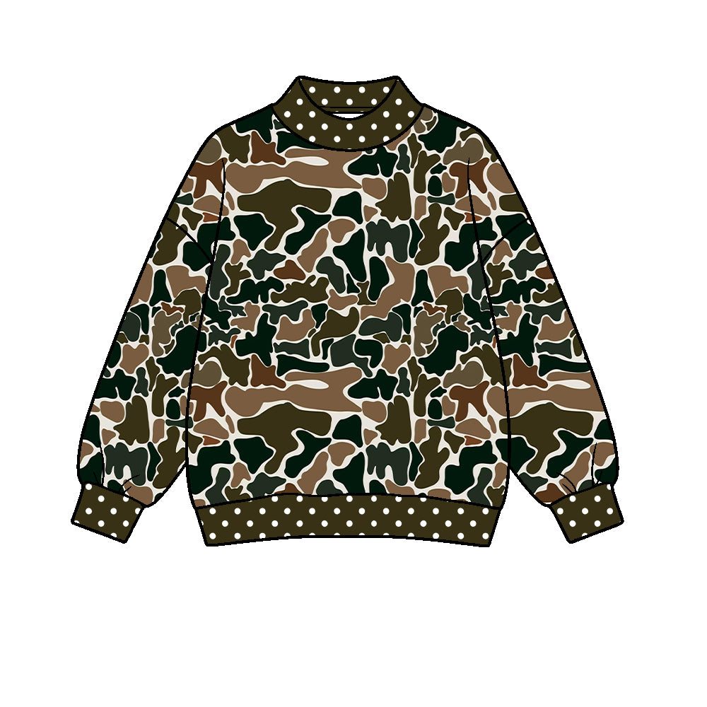 ( Moq 5 ) Baby Kids Toddler Long Sleeves Brown Camo Print Shirt Tops Clothes