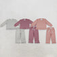 Sibling Baby Girls Kids Long Sleeves Plaid Shirts Pockets Pants Sets Clothes RTS
