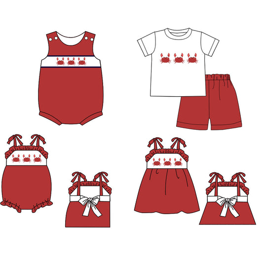 Baby Boy Girl Crabs Sibling Romper Dress Set ( Moq 5 Each Style ) 12.21