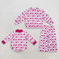 Sibling Baby Kids Toddler Long Sleeves Hearts Checked Valentine Romper Set Mock Neck‌ Clothes RTS