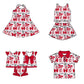 ( Moq 5 each style ) Baby Girl Toddler Team Stars Bows ‌Soccer‌ Sibling Shirt Dress Set