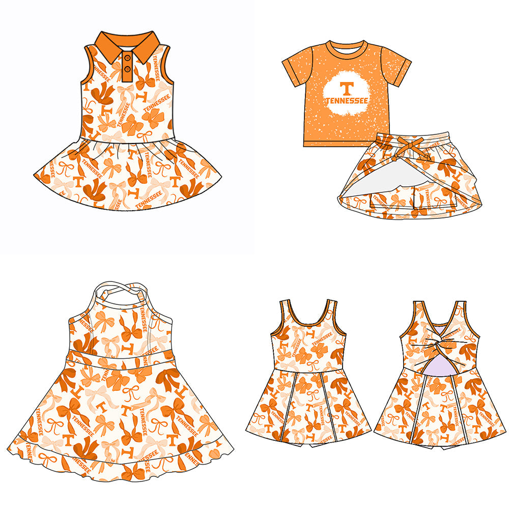 ( Moq 5 each style ) Baby Girl Team T Bows Sibling Dress Set 5.15