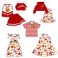 ( Moq 5 each style ) Baby Boy Girl  Team Cheer Sibling Shirt Bows Eagles Jumpsuit Dress Set 7.31