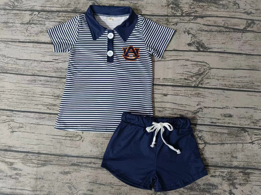 Baby Boy Short Sleeves Stripes Shirt Shorts Team Outfit Moq 5