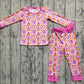Baby Girl Long Sleeves Bows Pumpkins Shirt Pants Pajamas Fall Thanksgiving Set RTS