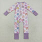 Baby Girl Long Sleeves Pumpkins Bows Zipper Pajamas Set RTS