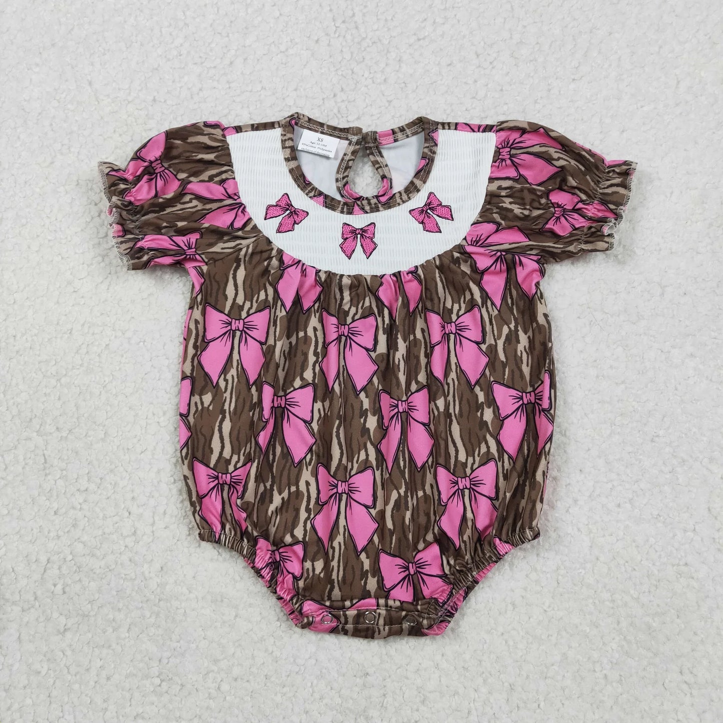 Sibling Girls Kids Adult Women Embroidery Bows Southern Camo Smocked Dress Romper Pajamas Pants RTS