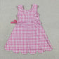 Sibling Baby Girls Plaid Bows Ruffle Yoga Active Shorts Knee Length Scallop Dresses RTS