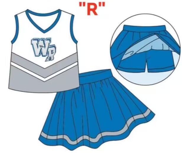 Baby Girl WR Team Tops Blue Shorts Skirt Outfit Clothes Set